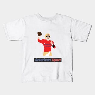 Football player in action with ball in hand Kids T-Shirt